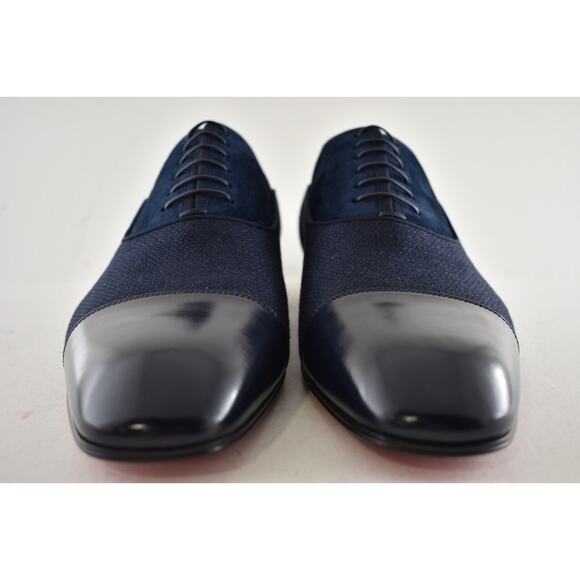 Christian Louboutin Greggo Flat Marine Blue Lace Up Oxford Dress Loafer 46 13 main image 4